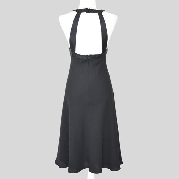 JONES NEW YORK Women's Black Backless Halter Cocktail Dress Size 14 - Picture 4 of 9